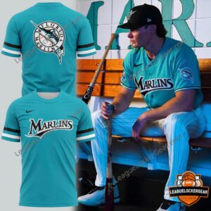 Miami Marlins Teal Throwback Uniform T-Shirt