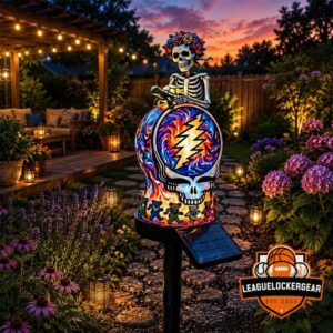 Grateful Dead Steal Your Face Dancing Bears Skeleton Turtle Solar Garden Stake Light