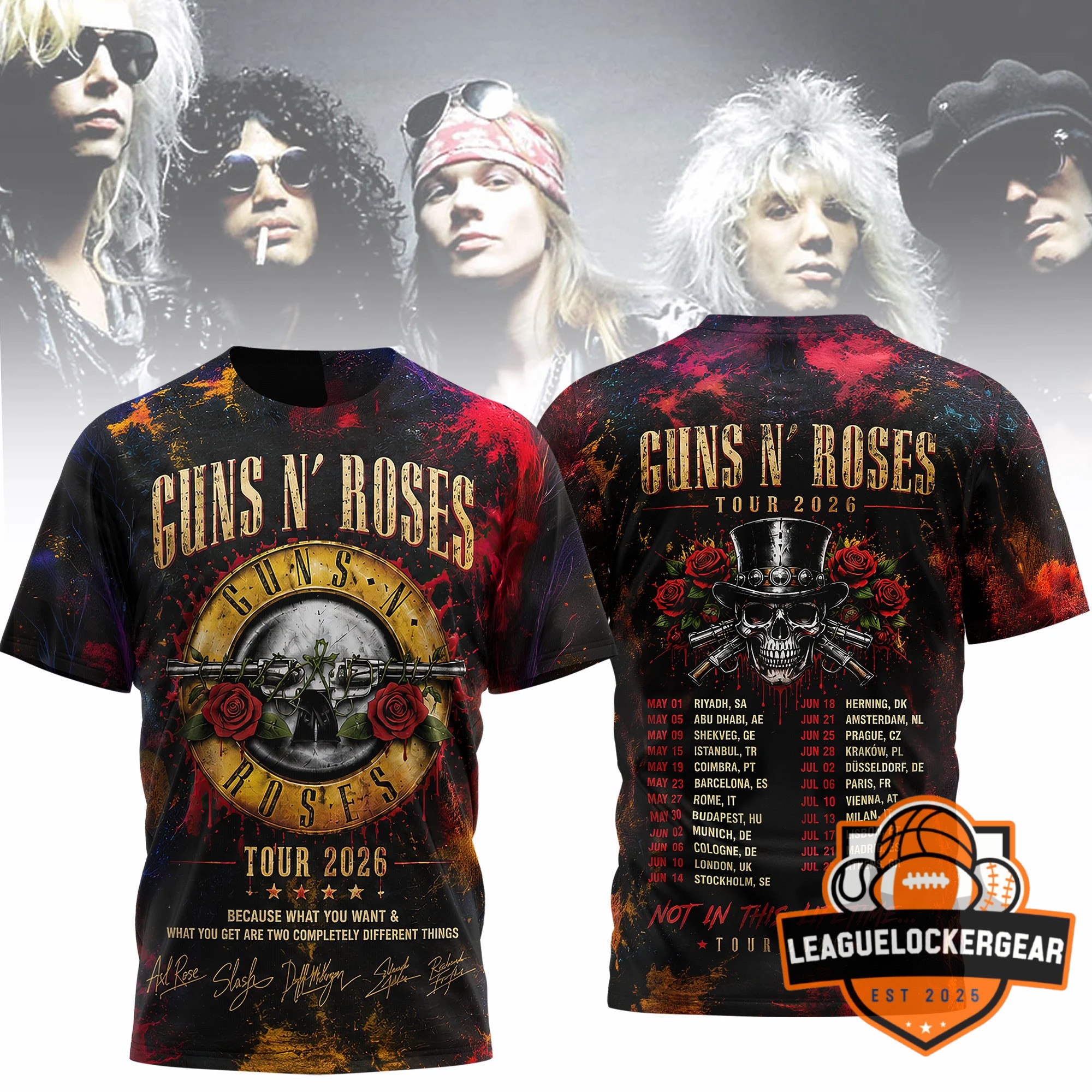 Guns N' Roses Tour 2026 T-Shirt - LeagueLockerGear