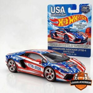 Hot Wheels Lamborghini Aventador USA 250th Anniversary Diecast Car