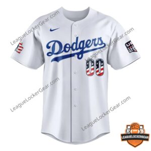 Los Angeles Dodgers 4th Of July American Flag Baseball Jersey