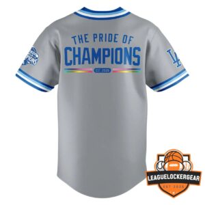 Los Angeles Dodgers Pride Champions EST 2026 Baseball Jersey