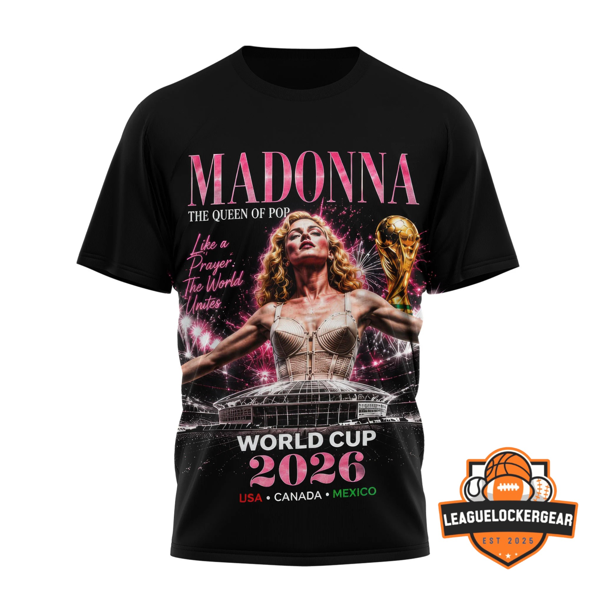 Madonna World Cup 2026 Like a Prayer USA Canada Mexico T-Shirt