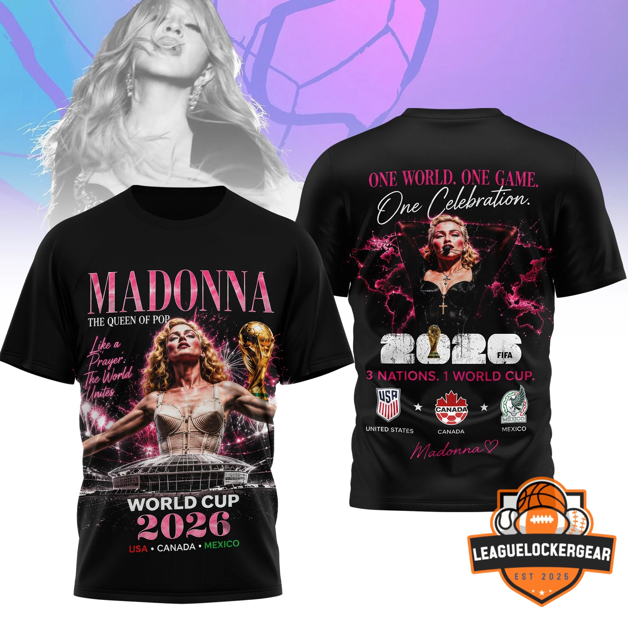 Madonna World Cup 2026 Like a Prayer USA Canada Mexico T-Shirt