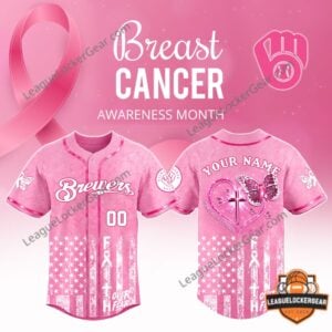 Milwaukee Brewers Breast Cancer Awareness Baseball Jersey