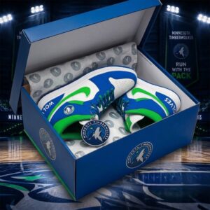 Minnesota Timberwolves Air Jordan 1 High Top Basketball Shoes
