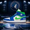 Minnesota Timberwolves Air Jordan 1 High Top Basketball Shoes