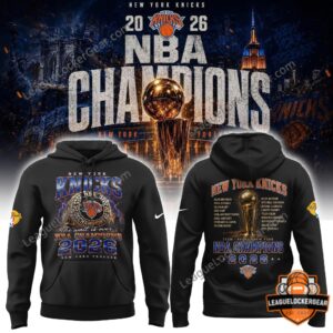 New York Knicks NBA Champions 2026 Team Roster Hoodie