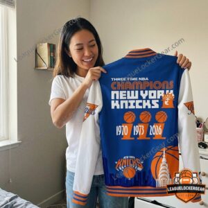 New York Knicks Three Time NBA Champions Varsity Jacket