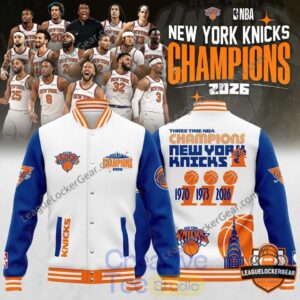 New York Knicks Three Time NBA Champions Varsity Jacket