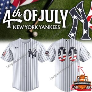 New York Yankees 4th of July 2024 Custom Baseball Jersey