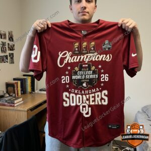 Oklahoma Sooners 2026 College World Series National Champions Baseball Jersey