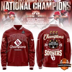 Oklahoma Sooners 2026 NCAA Baseball National Champions Varsity Jacket