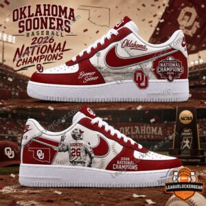 Oklahoma Sooners Baseball 2026 National Champions Custom AF1 Shoes