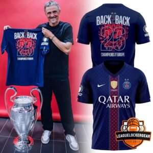 Paris Saint-Germain Back 2 Back 26 Champions d'Europe T-Shirt