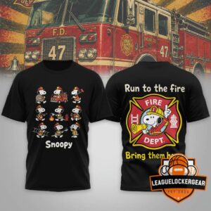 Snoopy Firefighter Run To The Fire T-Shirt