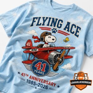 Snoopy Peanuts 41st Anniversary Flying Ace 1985-2026 T-Shirt