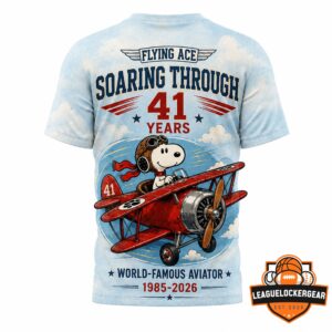 Snoopy Peanuts 41st Anniversary Flying Ace 1985-2026 T-Shirt