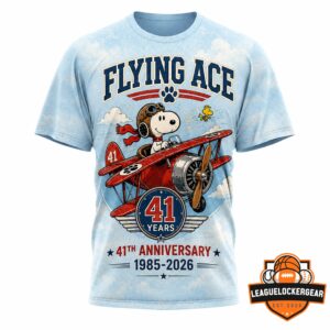 Snoopy Peanuts 41st Anniversary Flying Ace 1985-2026 T-Shirt