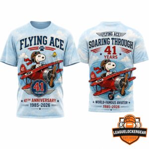 Snoopy Peanuts 41st Anniversary Flying Ace 1985-2026 T-Shirt