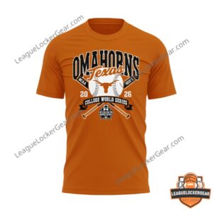 Texas Longhorns 2026 NCAA Men's College World Series Omahhorns T-Shirt