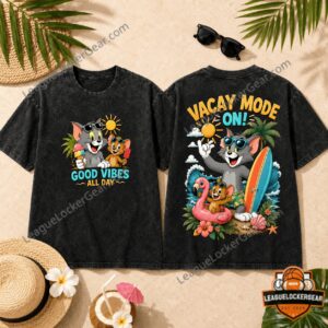 Tom and Jerry Summer Beach Vacation T-Shirt
