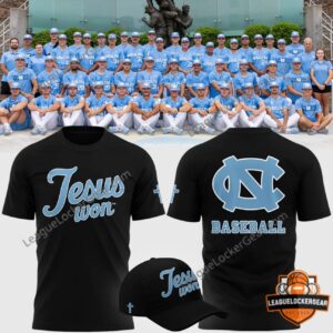 University of North Carolina Tar Heels Jesus Won Baseball T-Shirt
