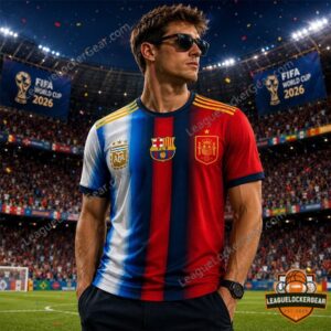 2026 World Cup Barcelona x Argentina x Spain Mashup Football Jersey