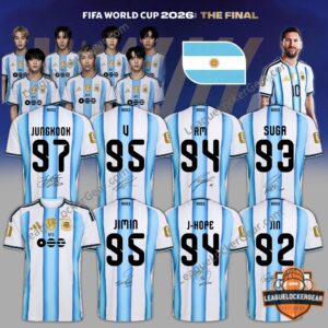 Argentina x BTS Haft Time Show FIFA World Cup 2026 Jersey
