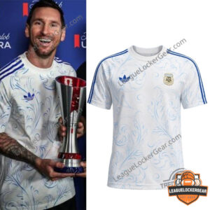 Argentina Messi 2026 World Cup Pre-Match Adidas White Jersey