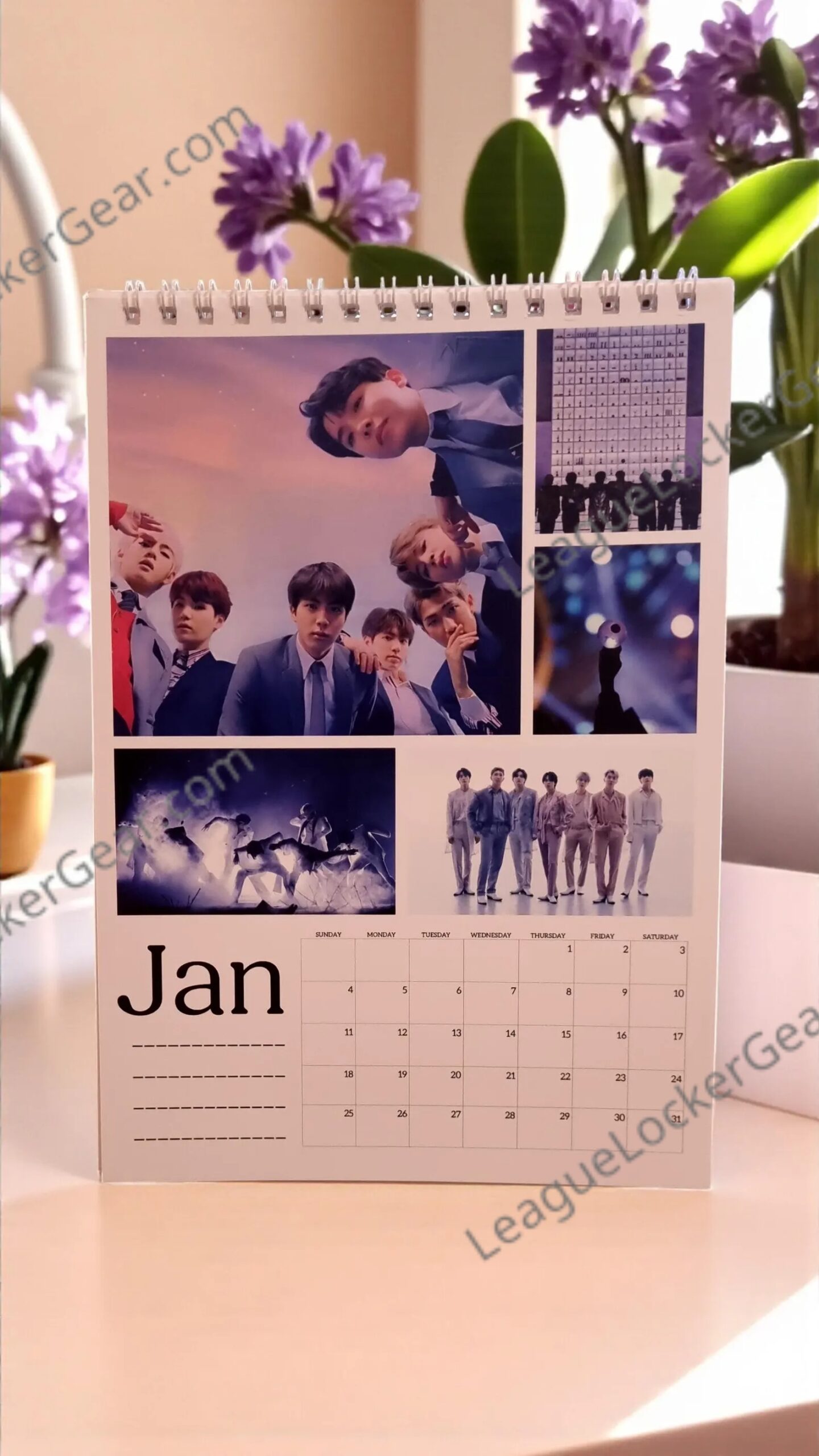 2026 BTS K-Pop Desk Calendar - Front View