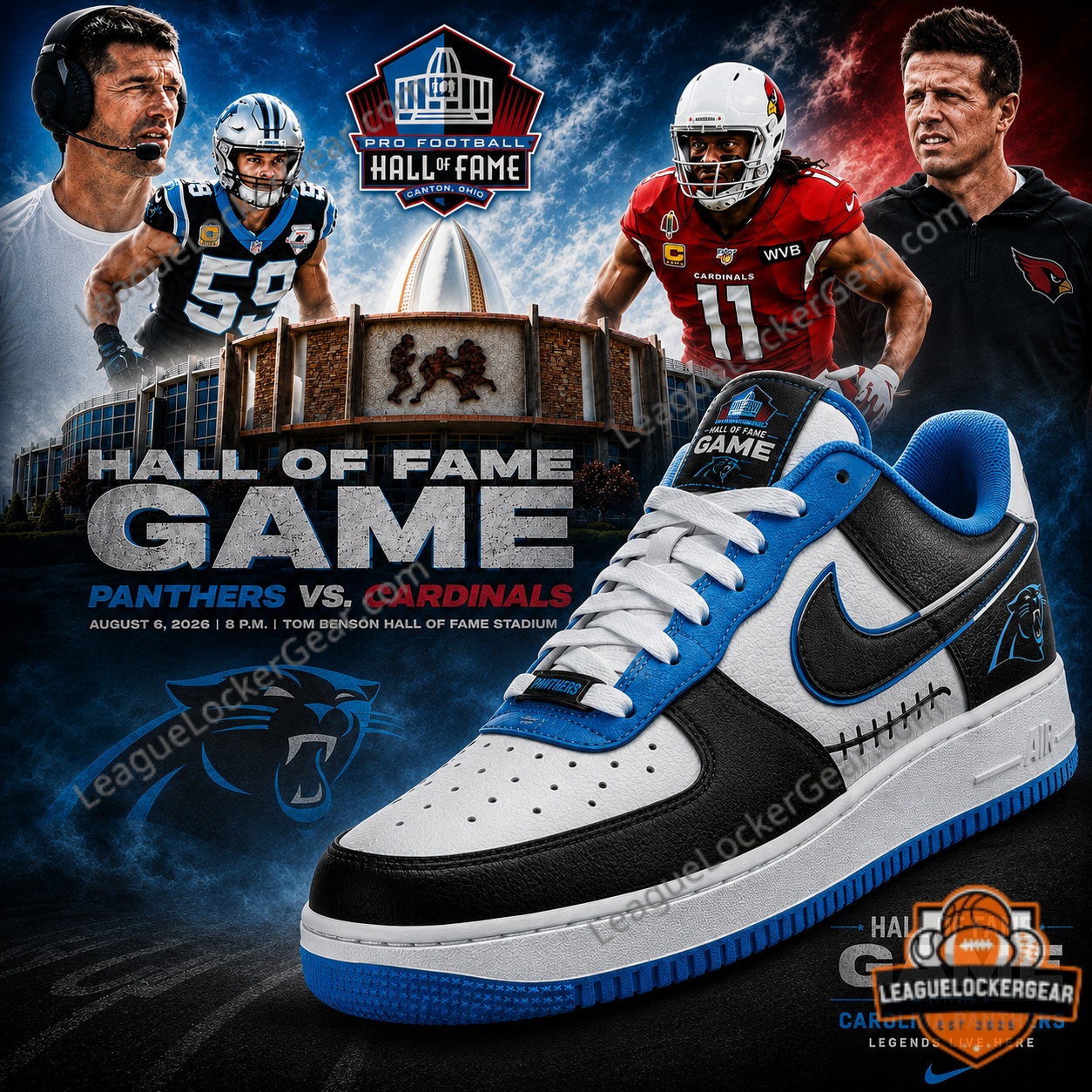 Carolina Panthers Hall of Fame Game 2026 Nike Air Force 1 Shoes