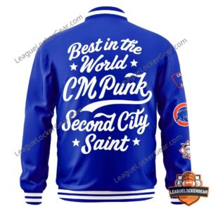 CM Punk Chicago Cubs Blue Varsity Jacket