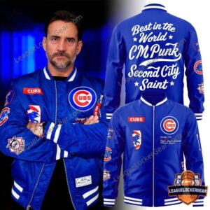 CM Punk Chicago Cubs Blue Varsity Jacket
