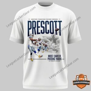 Dallas Cowboys Dak Prescott Most Career Passing Yards Record T-Shirt