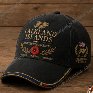 Falkland Islands Veteran Forever Remembered Poppy Baseball Cap
