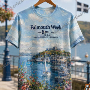 Falmouth Week 2026 Impressionist Painting Sail Celebrate Connect T-Shirt