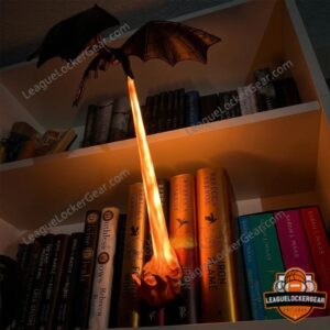 Flying Dragon Book Nook Light Fire-Breathing Shelf Lamp
