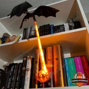 Flying Dragon Book Nook Light Fire-Breathing Shelf Lamp