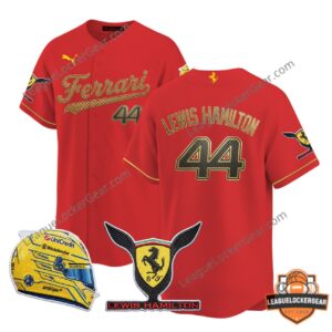 Ferrari Lewis Hamilton 44 Baseball Jersey