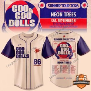 Goo Goo Dolls Summer Tour 2026 Neon Trees Baseball Jersey