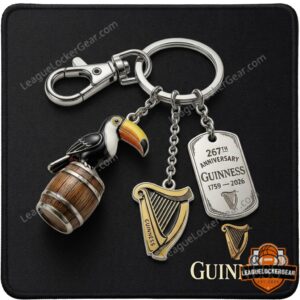 Guinness 267th Anniversary 1759-2026 Toucan Harp Keychain