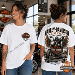 Harley-Davidson Ride Free Live Free Biker Graphic 3D T-Shirt