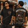 Harley-Davidson Ride Free Live Free Biker Graphic 3D T-Shirt