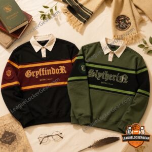 Harry Potter Gryffindor & Slytherin Long Sleeve Rugby Shirt