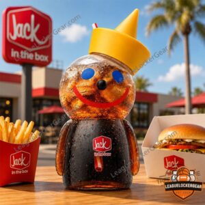 Jack in the Box Jack Mascot Shaped Glass Cup