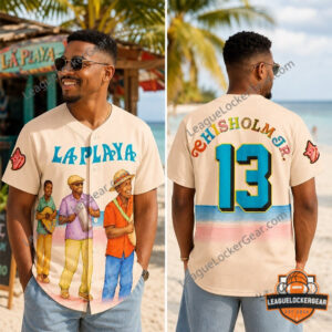 MLB Beach Connect Series Chisholm Jr La Playa Baseball Jersey