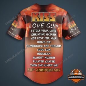 KISS Love Gun 50th Anniversary Baseball Jersey