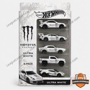 Hot Wheels Monster Energy Ultra White 5-Pack Diecast Cars Set