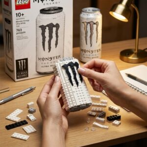 Monster Energy Ultra White Can Buildable LEGO Building Toy